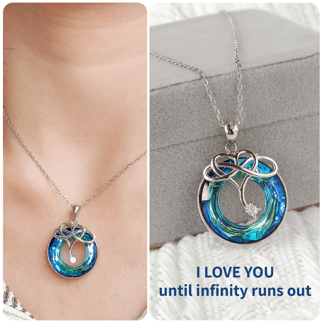 'I Love You Until Infinity Runs Out' Crystal Infinity Necklace